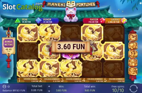 Οθόνη9. Maneki 88 Fortunes Κουλοχέρης