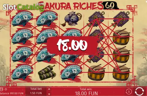 Οθόνη3. Sakura Riches 60 Κουλοχέρης