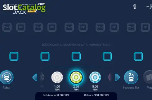Οθόνη2. Multihand Blackjack Pro 2 Κουλοχέρης