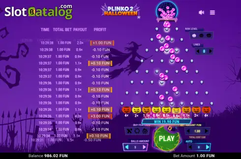 Οθόνη3. Plinko 2 Halloween Κουλοχέρης