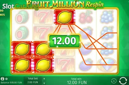 Οθόνη3. Fruit Million Respin Κουλοχέρης