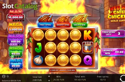 Οθόνη3. Red Hot Chilli Chickens Κουλοχέρης 