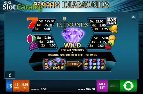 Οθόνη 5. Maaax Diamonds Κουλοχέρης