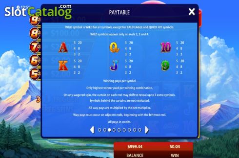 Οθόνη8. Quick Hit Ultra Pays Eagle's Peak Κουλοχέρης