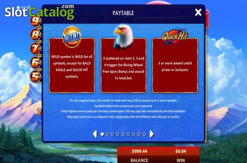 Οθόνη6. Quick Hit Ultra Pays Eagle's Peak Κουλοχέρης