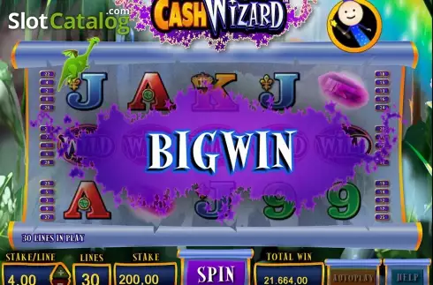 Μεγάλη οθόνη προβολής. Cash Wizard Κουλοχέρης