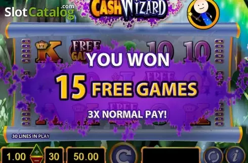 Δωρεάν οθόνη περιστροφών. Cash Wizard Κουλοχέρης