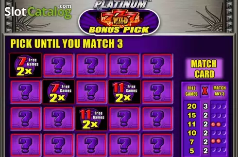 Παιχνίδι μπόνους: Επιλογή αντικειμένων 2. Quick Hit Platinum Triple Blazing 7s Κουλοχέρης 