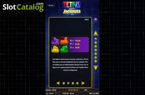 Οθόνη3. Tetris Super Jackpots Κουλοχέρης