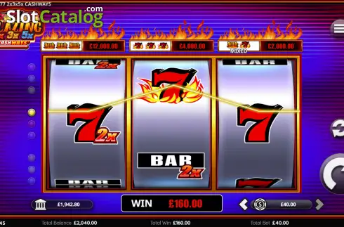 Οθόνη3. Blazing 777 2x 3x 5x Cashways Κουλοχέρης 