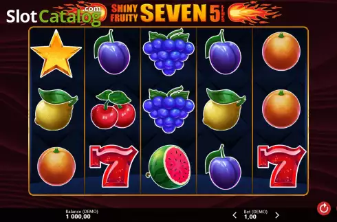 Οθόνη2. Shiny Fruity Seven 5 Lines Κουλοχέρης