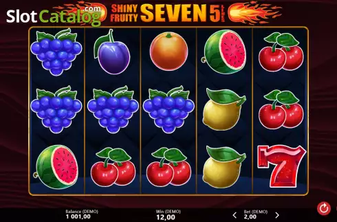 Οθόνη4. Shiny Fruity Seven 5 Lines Κουλοχέρης