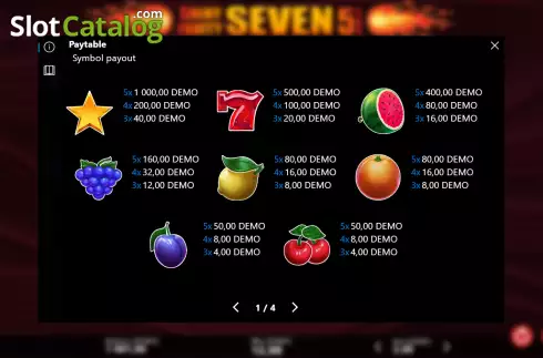Οθόνη6. Shiny Fruity Seven 5 Lines Κουλοχέρης