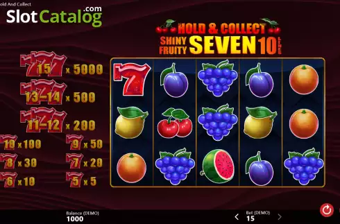 Οθόνη2. Shiny Fruity Seven 10 Lines Hold and Collect Κουλοχέρης