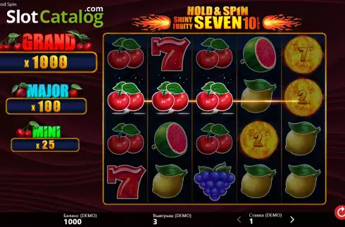 Οθόνη3. Shiny Fruity Seven 10 Lines Hold and Spin Κουλοχέρης