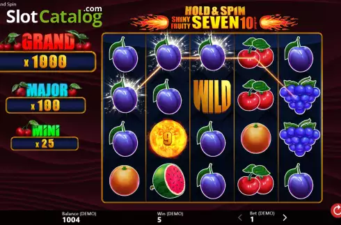 Οθόνη4. Shiny Fruity Seven 10 Lines Hold and Spin Κουλοχέρης