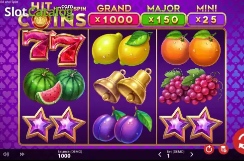 Οθόνη2. Hit Coins Hold and Spin Κουλοχέρης