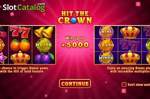 Οθόνη2. Hit the Crown Hold and Spin Κουλοχέρης