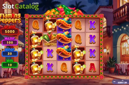 Οθόνη2. Flaming Peppers Hold and Spin Κουλοχέρης