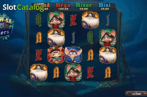 Οθόνη2. Meow-Sa Raiders Κουλοχέρης 