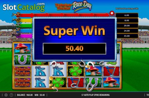 Οθόνη5. Rainbow Riches Race Day Κουλοχέρης