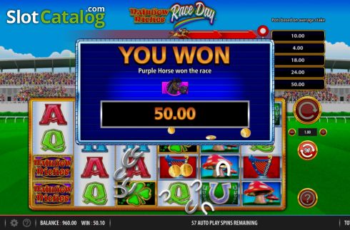 Οθόνη7. Rainbow Riches Race Day Κουλοχέρης
