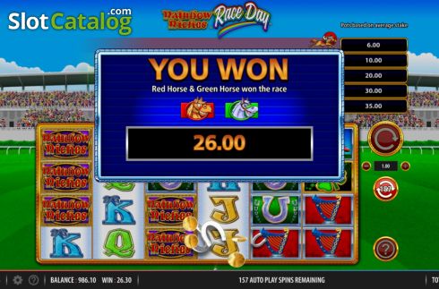Οθόνη8. Rainbow Riches Race Day Κουλοχέρης