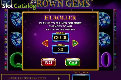 Οθόνη 2. Crown Gems Hi Roller Κουλοχέρης