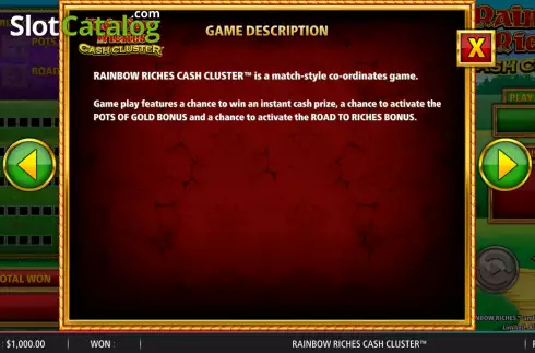 Οθόνη7. Rainbow Riches Cash Cluster Κουλοχέρης