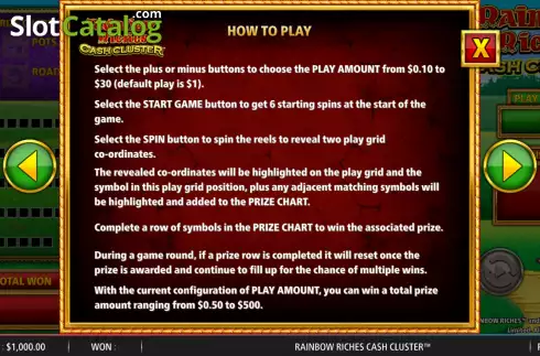 Οθόνη8. Rainbow Riches Cash Cluster Κουλοχέρης
