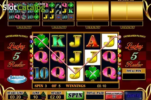 Οθόνη 2. Lucky 5 Reeler Κουλοχέρης 