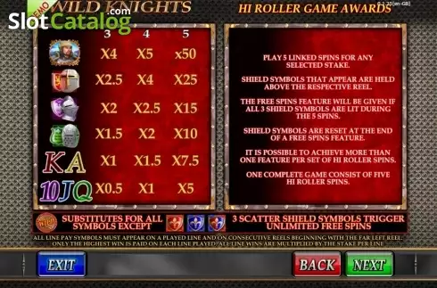 Οθόνη9. Wild Knights King's Ransom Κουλοχέρης