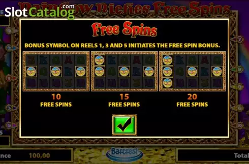 Οθόνη 5. Rainbow Riches Free Spins Κουλοχέρης