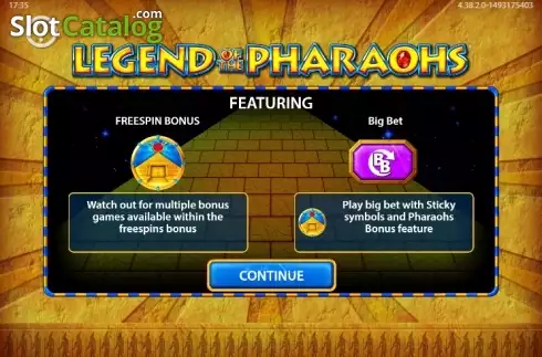 Οθόνη 1. Legend of the Pharaohs Κουλοχέρης