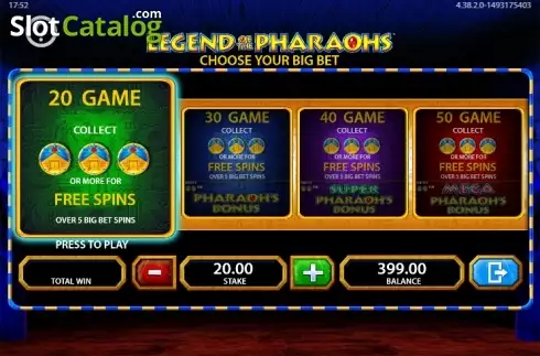 Οθόνη 5. Legend of the Pharaohs Κουλοχέρης
