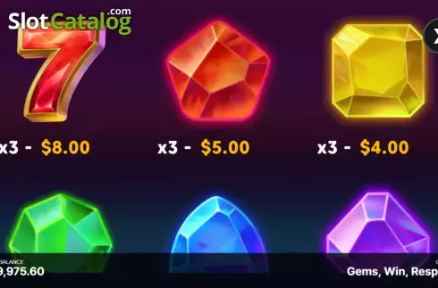 Οθόνη6. Gems, Win, Respin! Κουλοχέρης