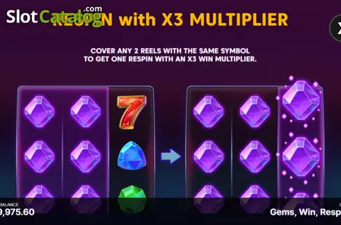Οθόνη8. Gems, Win, Respin! Κουλοχέρης