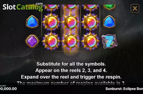 Οθόνη8. Sunburst: Eclipse Bonus Κουλοχέρης