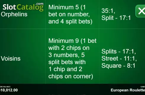 Οθόνη7. European Roulette (Begames) Κουλοχέρης