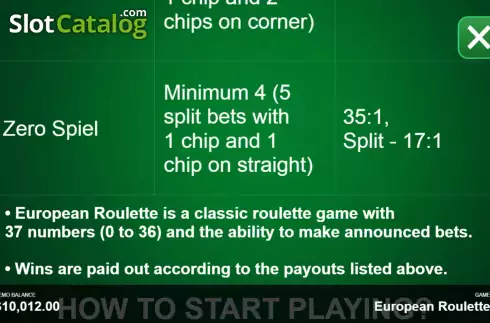 Οθόνη8. European Roulette (Begames) Κουλοχέρης