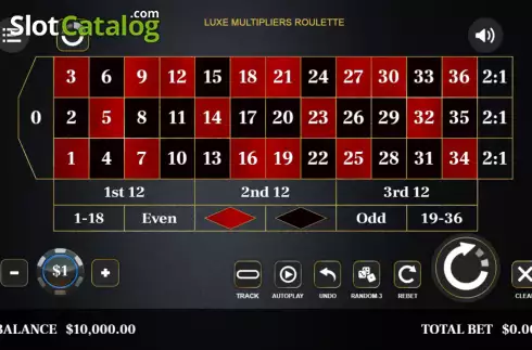 Οθόνη2. Luxe Multipliers Roulette Κουλοχέρης