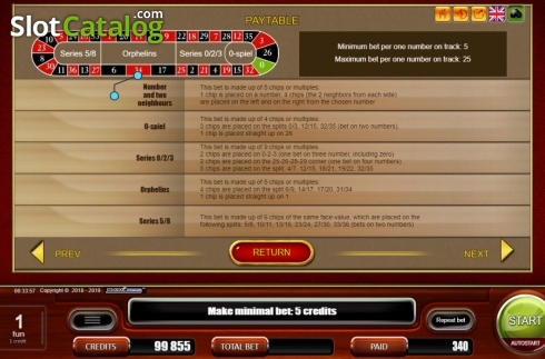 Οθόνη8. European Roulette (Belatra Games) Κουλοχέρης