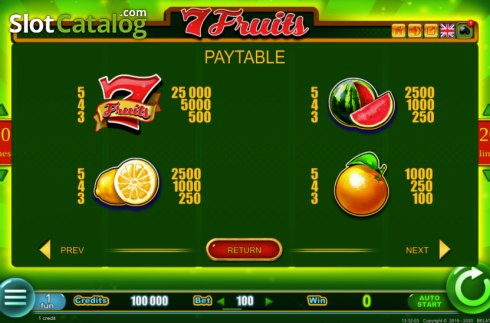 Οθόνη6. 7 Fruits Κουλοχέρης 