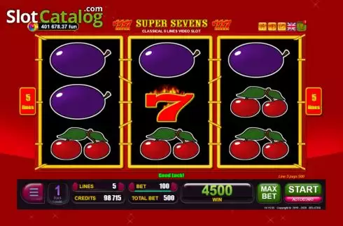 Οθόνη5. Super Sevens (Belatra Games) Κουλοχέρης 