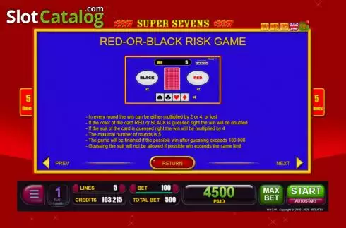 Οθόνη7. Super Sevens (Belatra Games) Κουλοχέρης 
