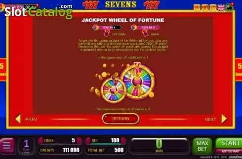 Οθόνη6. Sevens (Belatra Games) Κουλοχέρης