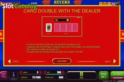 Οθόνη7. Sevens (Belatra Games) Κουλοχέρης