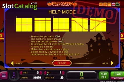 Οθόνη5. Halloween (Belatra Games) Κουλοχέρης