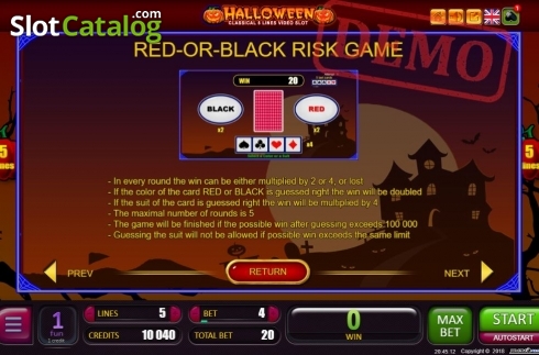 Οθόνη7. Halloween (Belatra Games) Κουλοχέρης