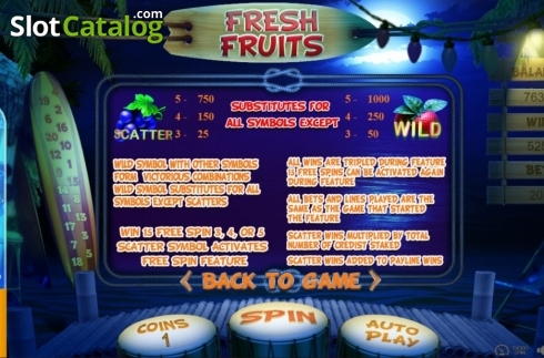Οθόνη7. Fresh Fruits (BetConstruct) Κουλοχέρης